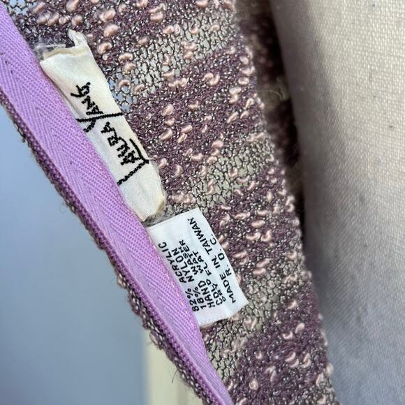Laura Yang 70s Vintage Mod Swing Dress Purple Knit Eyelet Women's Size Medium - Picture 14 of 14